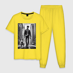 Мужская пижама Чувак с бультерьером - Нью-Йорк