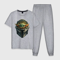 Мужская пижама Малыш Грогу в шлеме Мандалорец