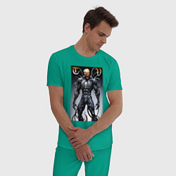 Пижама хлопковая мужская Venom-Trump collaboration - ai art fantasy, цвет: зеленый — фото 2
