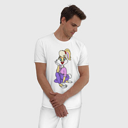 Пижама хлопковая мужская Lola Bunny, цвет: белый — фото 2