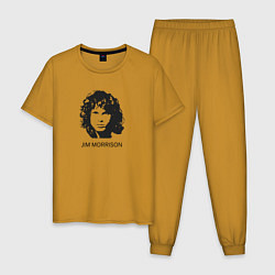 Пижама хлопковая мужская Jim Morrison rock legend, цвет: горчичный