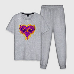 Пижама хлопковая мужская Violet owl, цвет: меланж