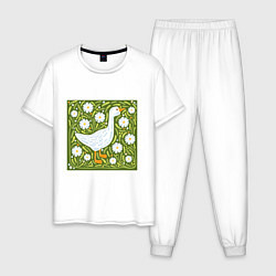 Мужская пижама Гусь в ромашках