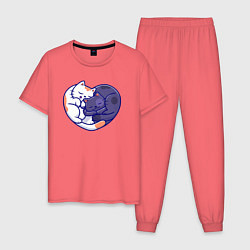 Мужская пижама Сердечные котики