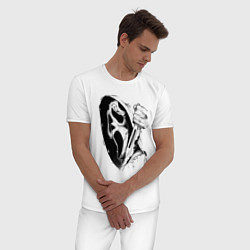 Пижама хлопковая мужская Крик - Гоуст фейс, цвет: белый — фото 2