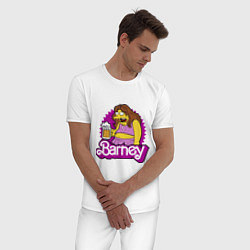Пижама хлопковая мужская Barney with beer, цвет: белый — фото 2