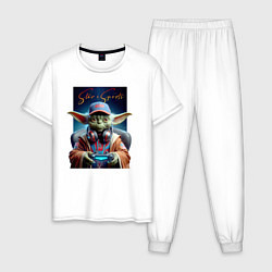 Пижама хлопковая мужская Star eSports - Yoda, цвет: белый