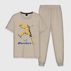 Пижама хлопковая мужская Warriors baller, цвет: миндальный