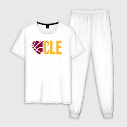 Пижама хлопковая мужская Love Cleveland, цвет: белый