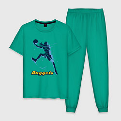 Пижама хлопковая мужская Nuggets baller, цвет: зеленый