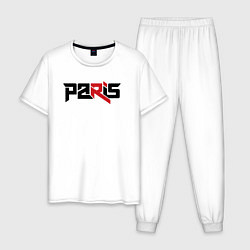 Пижама хлопковая мужская Paris, цвет: белый