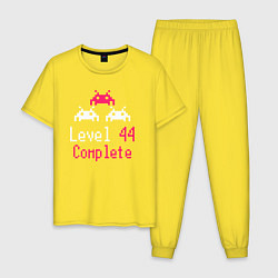 Пижама хлопковая мужская Уровень 44 пройден, цвет: желтый