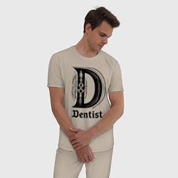 Пижама хлопковая мужская D - dentist, цвет: миндальный — фото 2