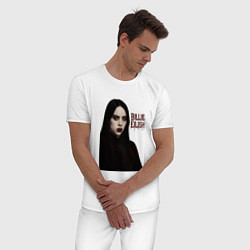 Пижама хлопковая мужская Билли Айлиш готический стиль, цвет: белый — фото 2