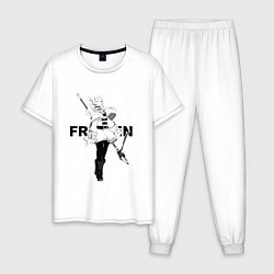 Пижама хлопковая мужская Frieren - эльфийка, цвет: белый