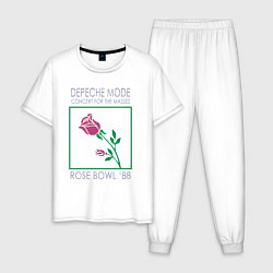 Пижама хлопковая мужская Depeche Mode - Rose Bowl 88, цвет: белый