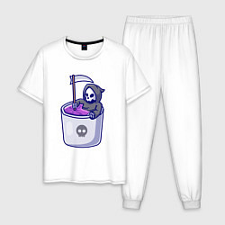 Пижама хлопковая мужская Ванна смерти, цвет: белый