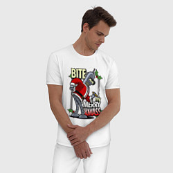 Пижама хлопковая мужская Bender - bite my xmaas, цвет: белый — фото 2