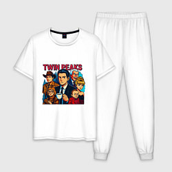 Пижама хлопковая мужская Twin Peaks Multi, цвет: белый