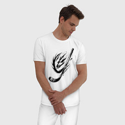 Пижама хлопковая мужская Динамичная клюшка, цвет: белый — фото 2