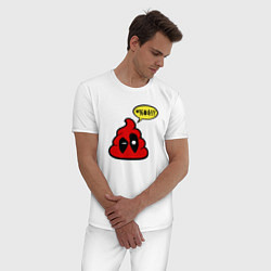 Пижама хлопковая мужская Deadpool shit, цвет: белый — фото 2