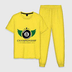 Пижама хлопковая мужская Billiards (8 ball league), цвет: желтый