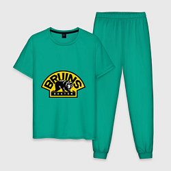 Пижама хлопковая мужская HC Boston Bruins Label, цвет: зеленый