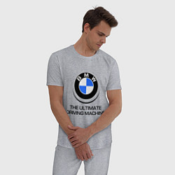 Пижама хлопковая мужская BMW Driving Machine, цвет: меланж — фото 2