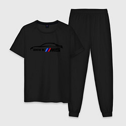Пижама хлопковая мужская BMW M5, цвет: черный
