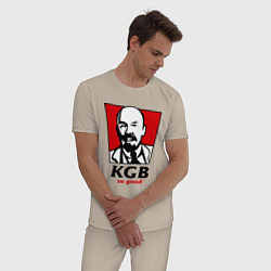 Пижама хлопковая мужская KGB: So Good, цвет: миндальный — фото 2