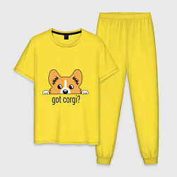 Пижама хлопковая мужская Got Corgi, цвет: желтый