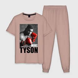 Пижама хлопковая мужская Mike Tyson, цвет: пыльно-розовый