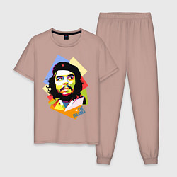 Пижама хлопковая мужская Che Guevara Art, цвет: пыльно-розовый