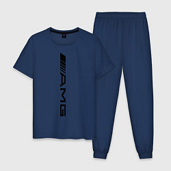Пижама хлопковая мужская AMG, цвет: тёмно-синий