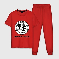 Пижама хлопковая мужская AMG, цвет: красный