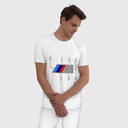 Пижама хлопковая мужская BMW, цвет: белый — фото 2