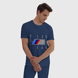 Пижама хлопковая мужская BMW, цвет: тёмно-синий — фото 2