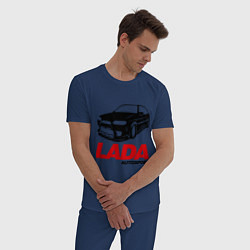 Пижама хлопковая мужская LADA Autosport, цвет: тёмно-синий — фото 2