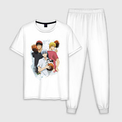 Пижама хлопковая мужская Kuroko no Basket, цвет: белый