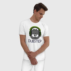 Пижама хлопковая мужская Dubstep Listener, цвет: белый — фото 2