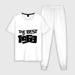 Пижама хлопковая мужская The best of 1969, цвет: белый