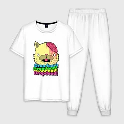Пижама хлопковая мужская Dropdead Kitty, цвет: белый