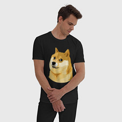 Пижама хлопковая мужская Doge, цвет: черный — фото 2