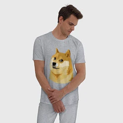 Пижама хлопковая мужская Doge, цвет: меланж — фото 2