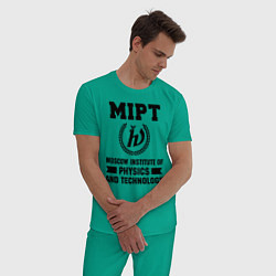 Пижама хлопковая мужская MIPT Institute, цвет: зеленый — фото 2
