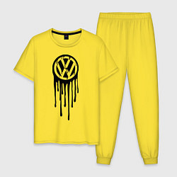 Пижама хлопковая мужская Volkswagen, цвет: желтый