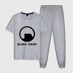 Пижама хлопковая мужская Black Mesa: Logo, цвет: меланж