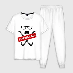 Пижама хлопковая мужская Freeman Pack, цвет: белый