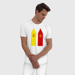 Пижама хлопковая мужская Flash Saucepans, цвет: белый — фото 2