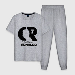 Пижама хлопковая мужская CR Ronaldo 07 цвета меланж — фото 1